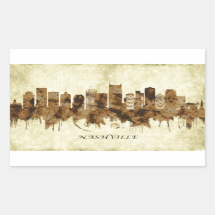 Adesivo Retangular Nashville Tennessee Cityscape