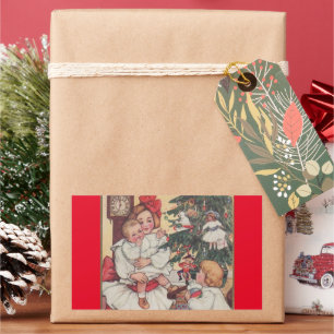 Adesivo Retangular Natais vintages Vitorianos Era Kids Sticker