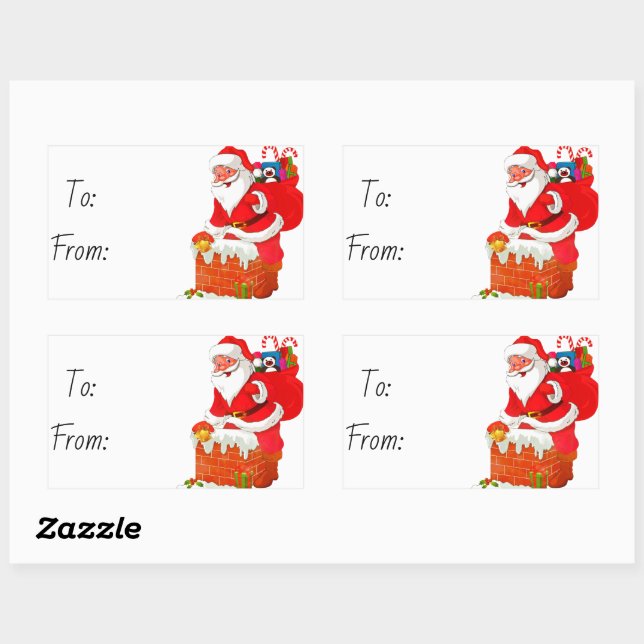 Adesivo Retangular Natal (Folha)