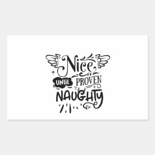 Adesivo Retangular Natal Bom Até Provado Travesso Funny Santa
