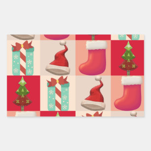 ADESIVO RETANGULAR NATAL COLORIDO APRESENTA PAPAIS NOEIS CANDY ÁRVORE