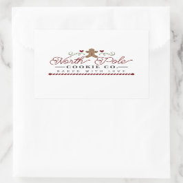 Adesivo Retangular Natal da empresa de biscoitos do Polo Norte