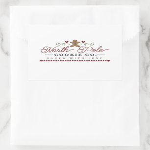 Adesivo Retangular Natal da empresa de biscoitos do Polo Norte