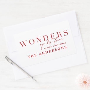 Adesivo Retangular Natal da tipografia religiosa moderna