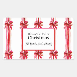 Adesivo Retangular Natal de Arcos Vermelhos Rosa
