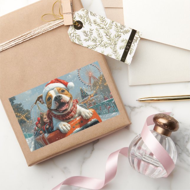 Adesivo Retangular Natal de Staffordshire (Presentear)