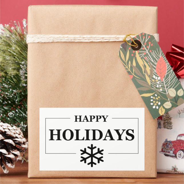 Adesivo Retangular Natal Férias Felizes Presente Merry Xmas (Feriado)