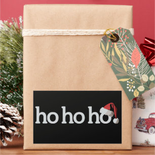 Adesivo Retangular Natal Ho Ho Ho Xmas Santa Hat