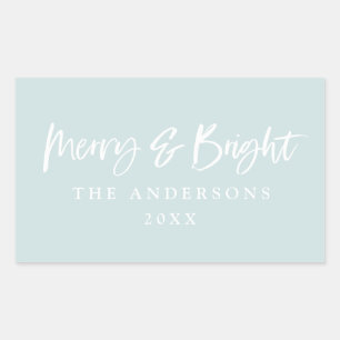 Adesivo Retangular Natal moderno alegre & brilhante do texto do