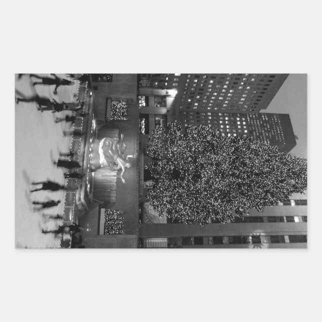 Adesivo Retangular Natal no Rockefeller Center - NYC (Frente)