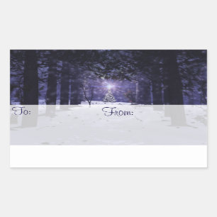 Adesivo Retangular Natal nos Pines Gift Tag Stickers