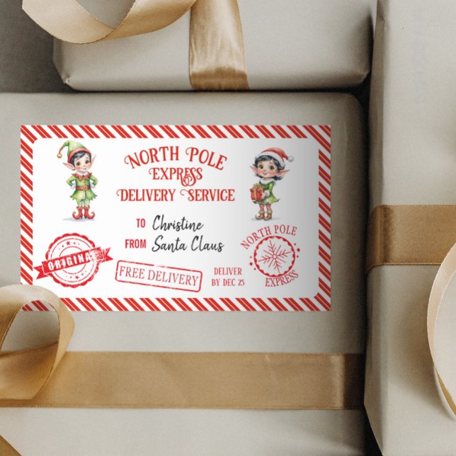 Adesivo Retangular Natal Papai Noel Dão Entrega ao Polo Norte (Criador carregado)