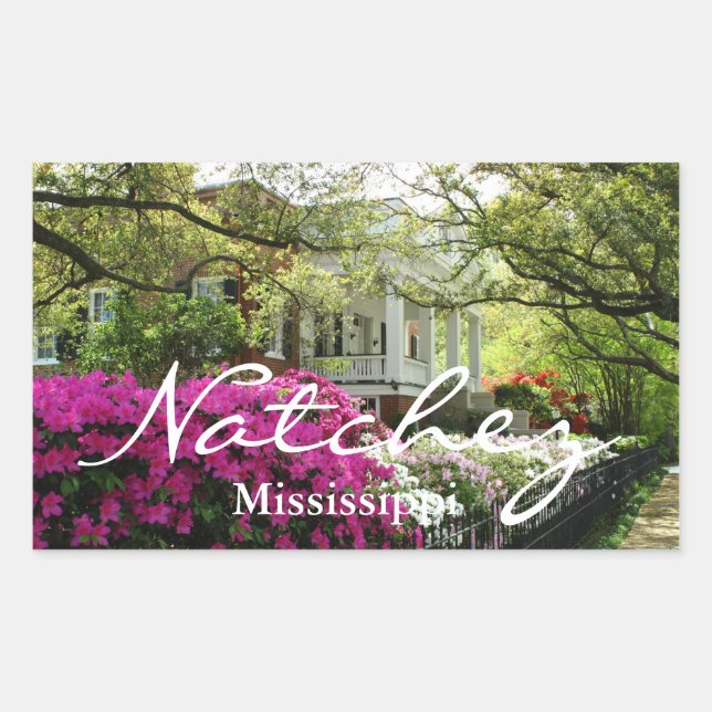 Adesivo Retangular Natchez Mississippi Primavera (Frente)