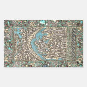 Adesivo Retangular Natividade Cena Cristo Criança Sagrada Família 