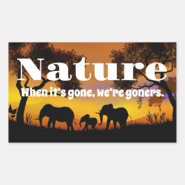 Adesivo Retangular Natureza e elefantes preciosos