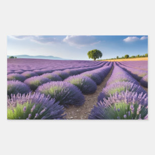 Adesivo Retangular Natureza lavanda no exterior Paisagem pacífica