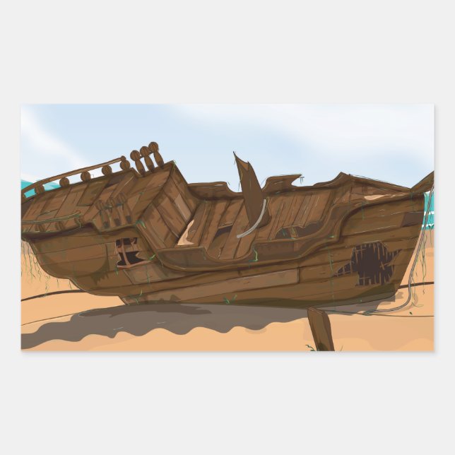 Adesivo Retangular Naufrágio do Beached (Frente)