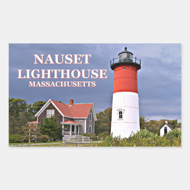 Adesivo Retangular Nauset Lighthouse, Massachusetts Stickers do Cabo  (Frente)
