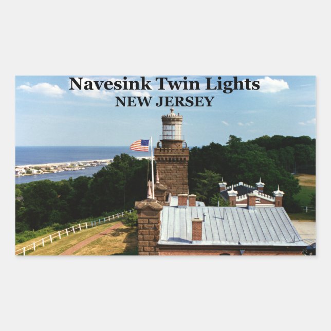 Adesivo Retangular Navesink Twin Lights, New Jersey Stickers (Frente)