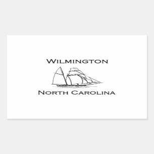 Adesivo Retangular Navio alto de Wilmington North Carolina