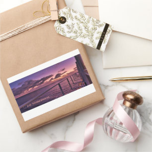 Adesivo Retangular Navio Cruzeiro Sereno Nascer do Sol