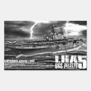 Adesivo Retangular Navio de ataque anfíbio Peleliu Sticker