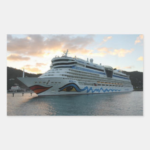 Adesivo Retangular Navio de cruzeiro AIDAluna na cidade de Tortola