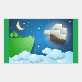 Adesivo Retangular Navio voador no desembarque