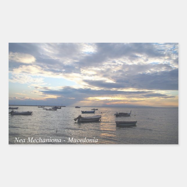 Adesivo Retangular Nea Mechaniona - Macedônia (Frente)