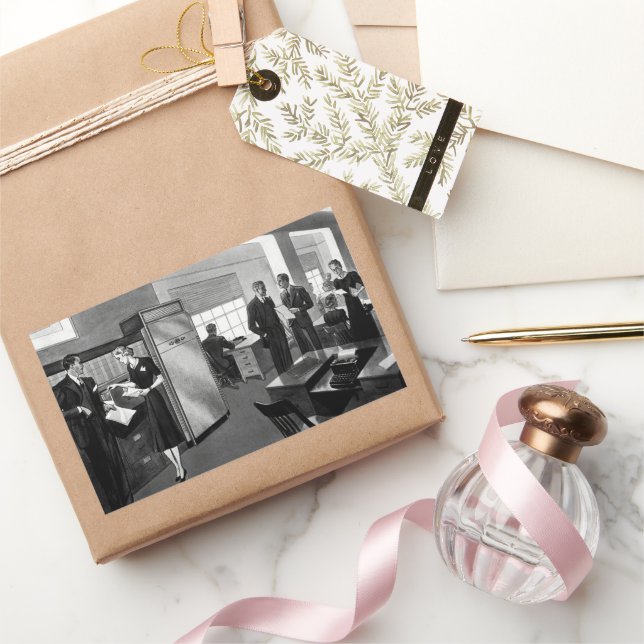 Adesivo Retangular Negócios Antigos, Escritório Executivo de Negócios (Presentear)