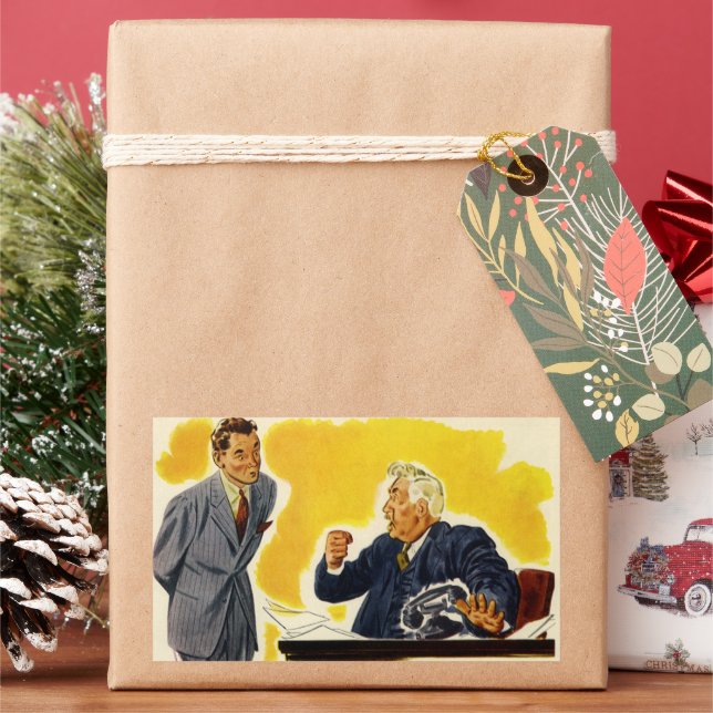 Adesivo Retangular Negócios Antigos, Funcionário de CEO Louco Executi (Feriado)