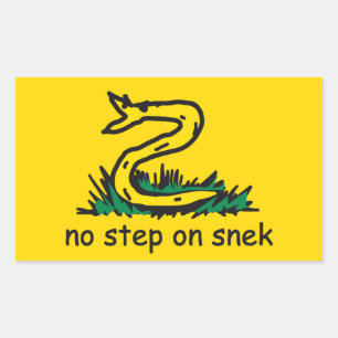 Adesivo Retangular Nenhum passo no meme da snek Gadsden SnekRight ama