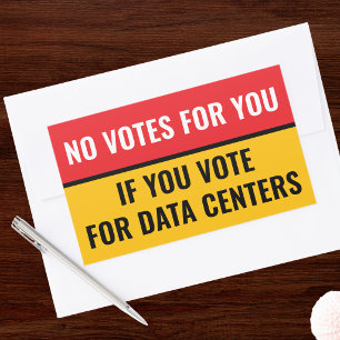 ADESIVO RETANGULAR NENHUM VOTO PARA VOCÊ SE VOCÊ VOTAR A FAVOR DE RED