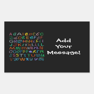 Adesivo Retangular Neon Alphabet