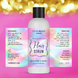 Adesivo Retangular Neon Opal Holográfico 4 OZ Rótulo do Frasco Cosmét