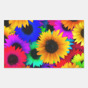 Adesivo Retangular Neon Sunflower