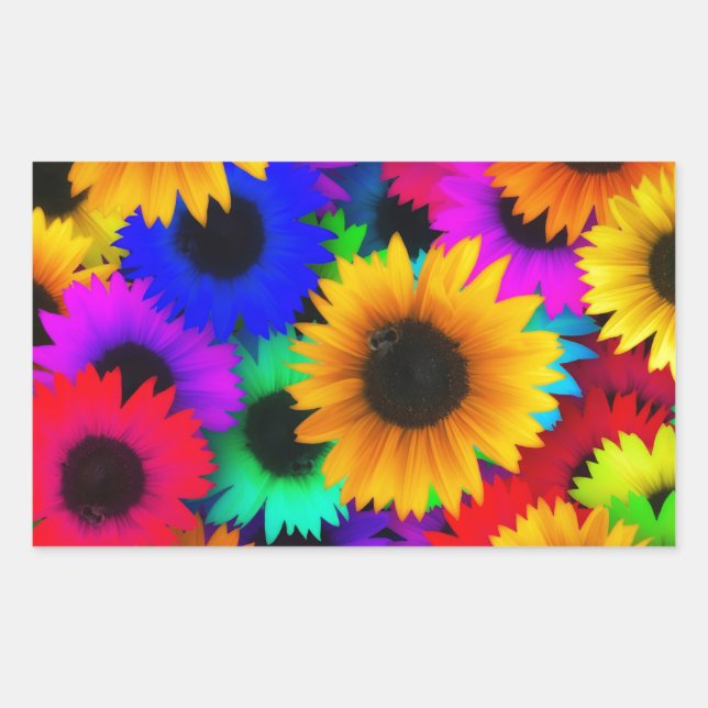 Adesivo Retangular Neon Sunflower (Frente)