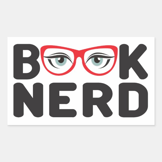Adesivo Retangular Nerd de Livro (Frente)