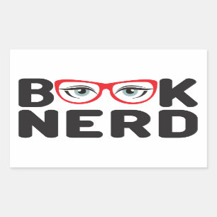 Adesivo Retangular Nerd de Livro