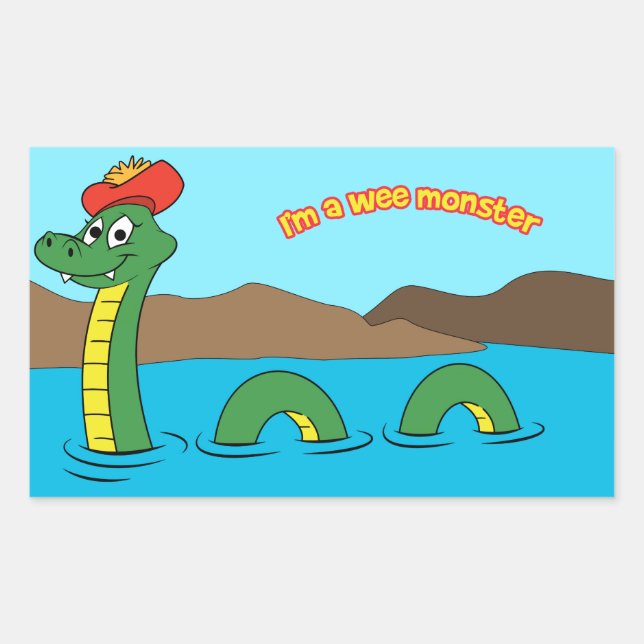 Adesivo Retangular Nessie (Loch Ness Monster) (Frente)
