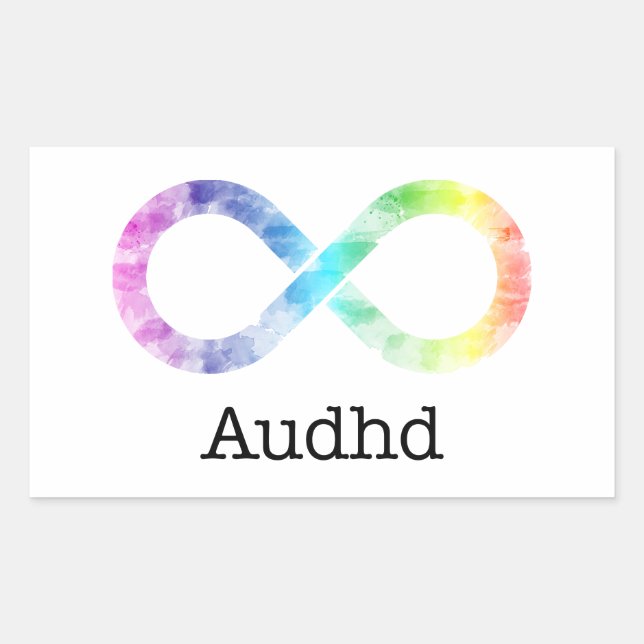 Adesivo Retangular Neurodiversidade Audhd (adhd e autista) (Frente)