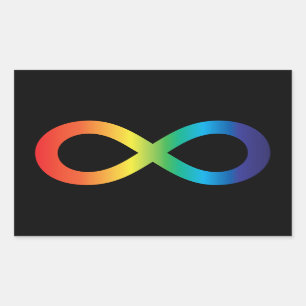 Adesivo Retangular Neurodiversity Autismo Advertência Arco-Íris