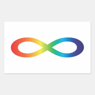 Adesivo Retangular Neurodiversity Autismo Advertência Arco-Íris