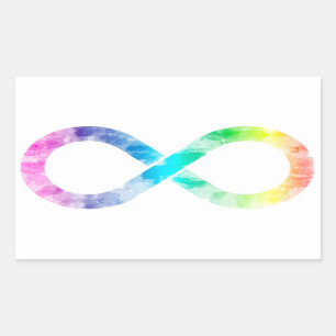 Adesivo Retangular Neurodiversity Rainbow Watercolor Infinity Sticker