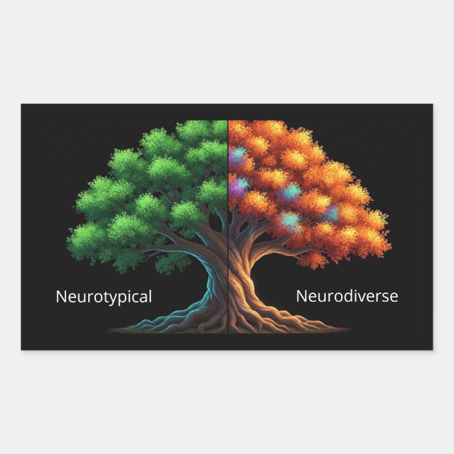 Adesivo Retangular Neurotípico vs. Neurodiverso (Frente)