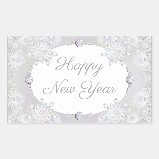 Adesivo Retangular Neve branca (Frente)