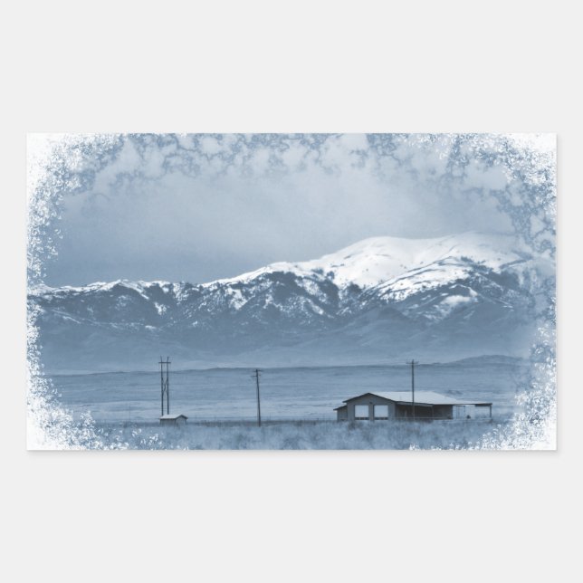 Adesivo Retangular Neve chegando (Natal) (Frente)