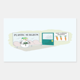 Adesivo Retangular Neve engraçada no consultório médico