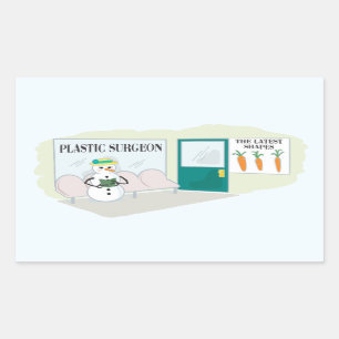 Adesivo Retangular Neve engraçada no consultório médico