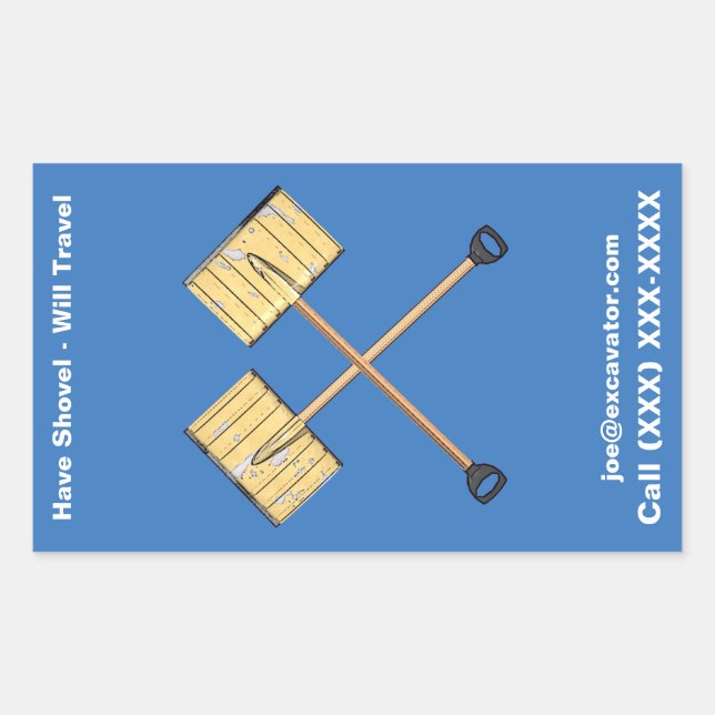 Adesivo Retangular Neve Shoveling Business (Frente)
